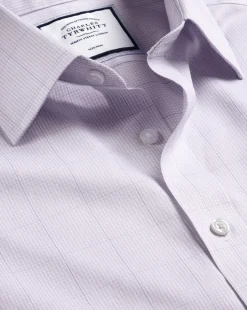 Fashion Charles Tyrwhitt Non-Iron Twill Puppytooth Check Shirt - Lavender Purple