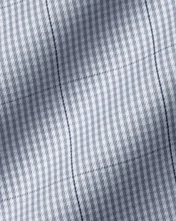 Best Charles Tyrwhitt Non-Iron Twill Puppytooth Check Shirt - Steel Blue