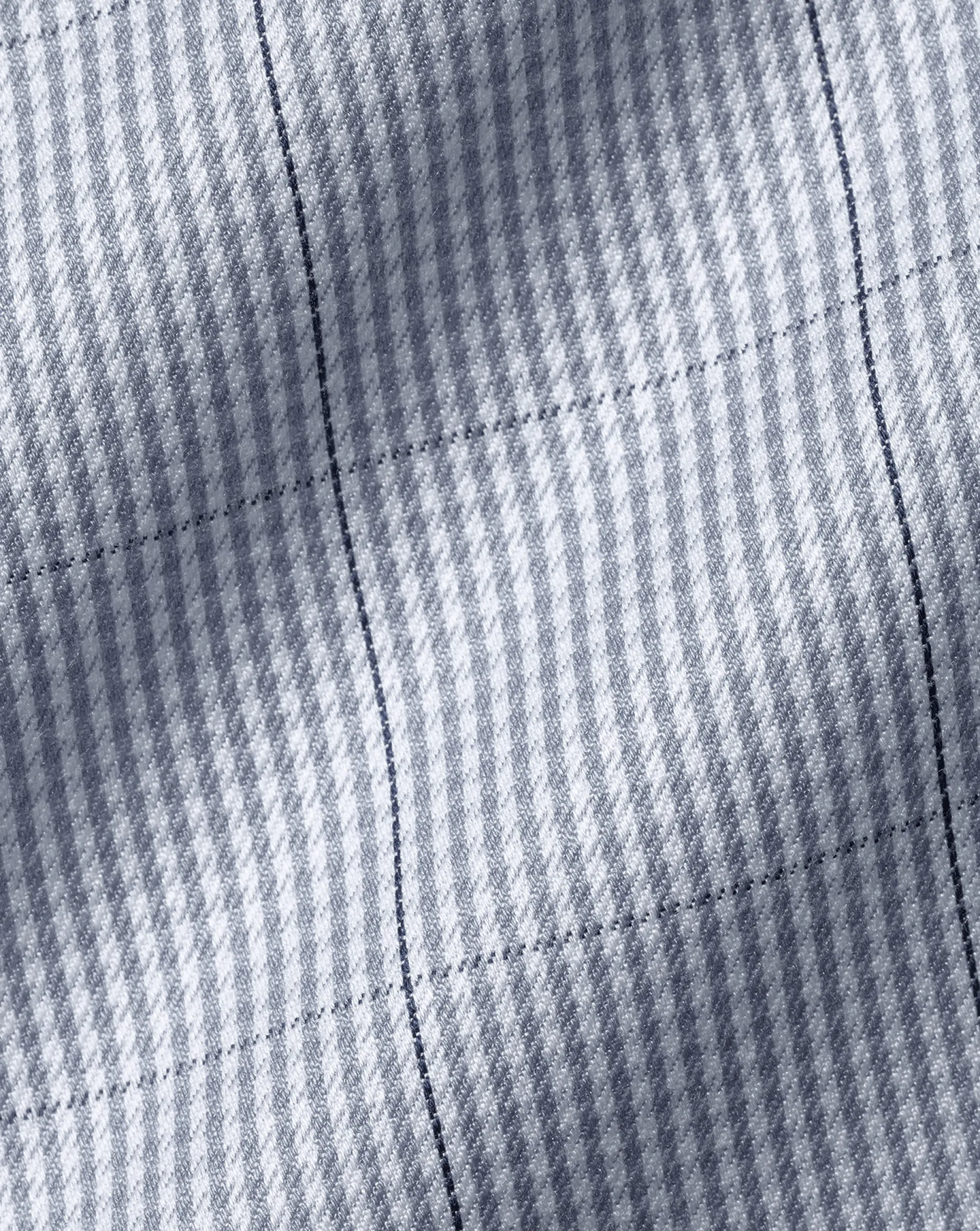 Best Charles Tyrwhitt Non-Iron Twill Puppytooth Check Shirt - Steel Blue