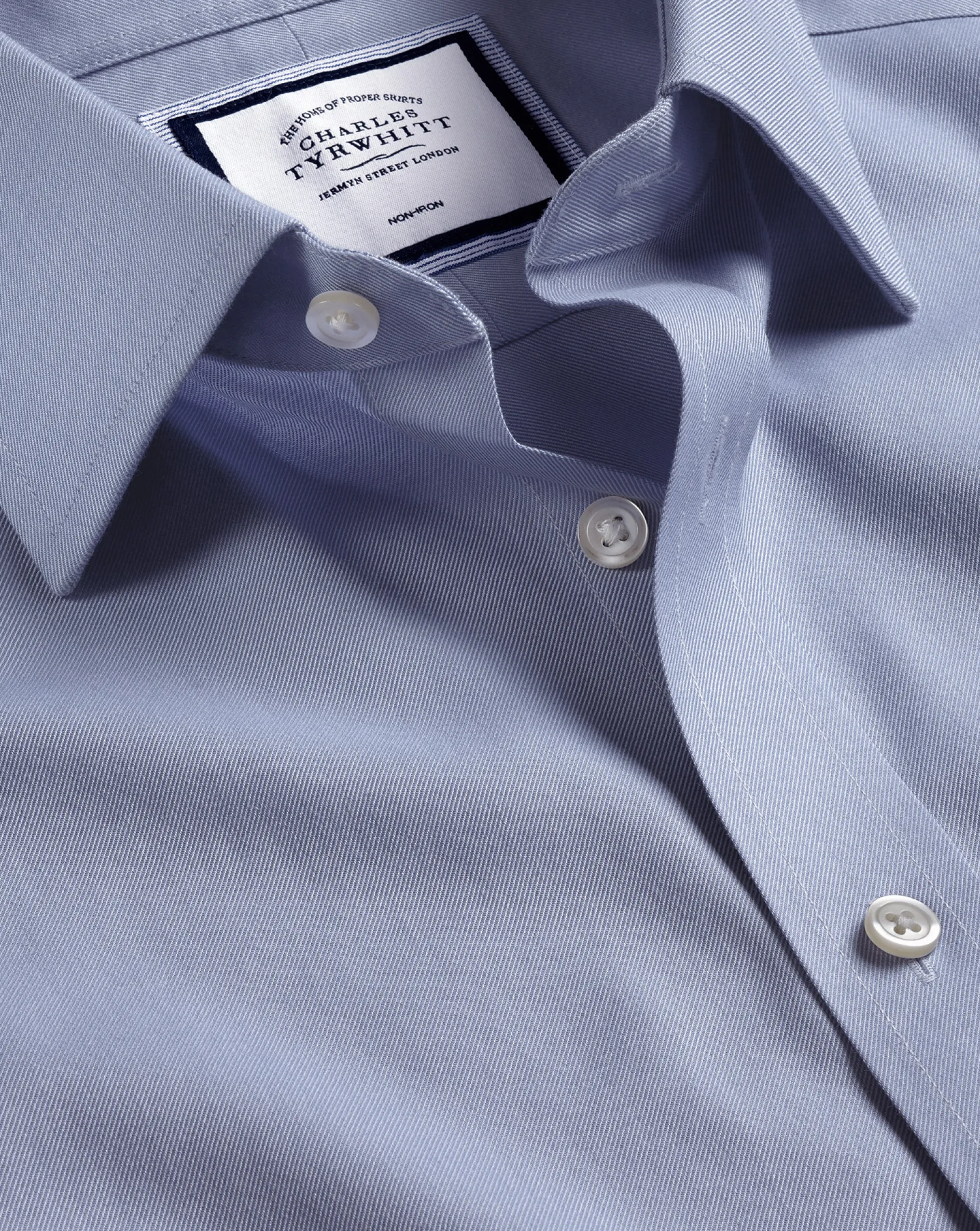 Sale Charles Tyrwhitt Non-Iron Twill Shirt - Indigo Blue
