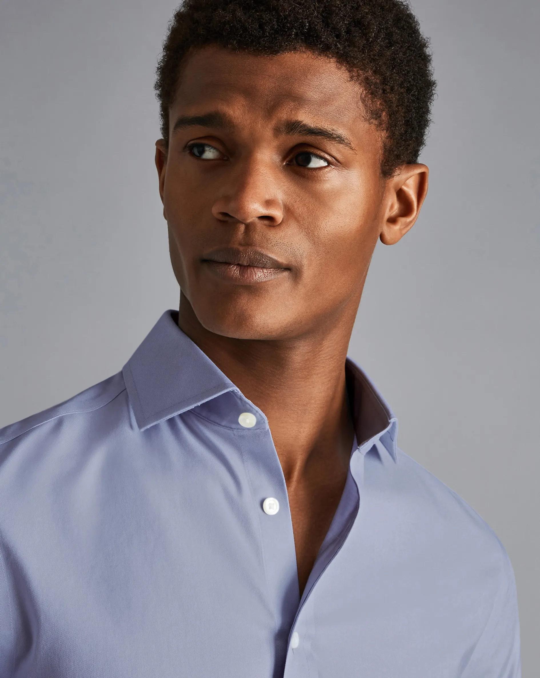 Sale Charles Tyrwhitt Non-Iron Twill Shirt - Indigo Blue