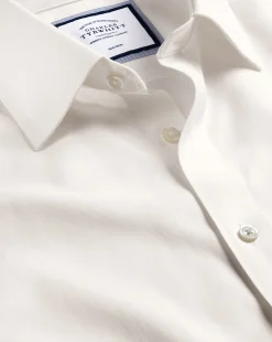 Shop Charles Tyrwhitt Non-Iron Twill Shirt - Ivory