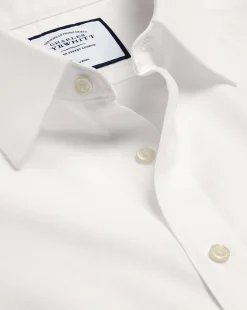 Shop Charles Tyrwhitt Non-Iron Twill Shirt - Ivory White