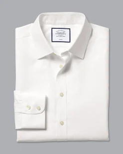 Shop Charles Tyrwhitt Non-Iron Twill Shirt - Ivory White