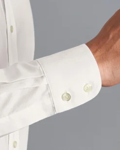 Shop Charles Tyrwhitt Non-Iron Twill Shirt - Ivory White