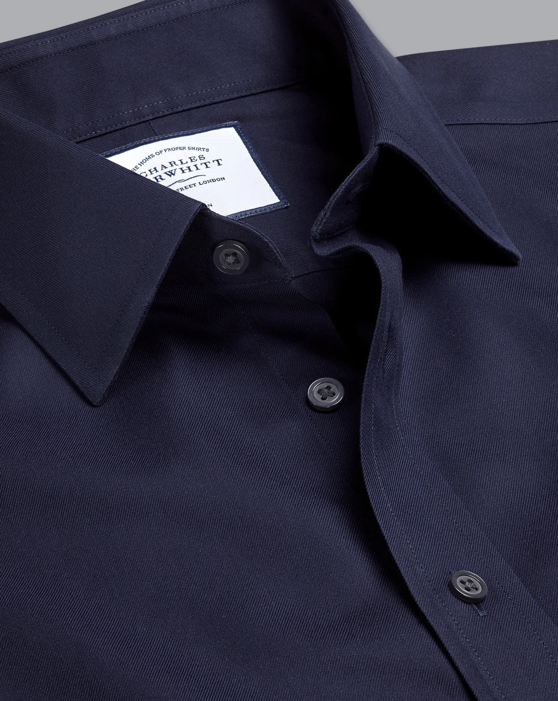 Fashion Charles Tyrwhitt Non-Iron Twill Shirt - Navy
