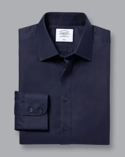 Fashion Charles Tyrwhitt Non-Iron Twill Shirt - Navy