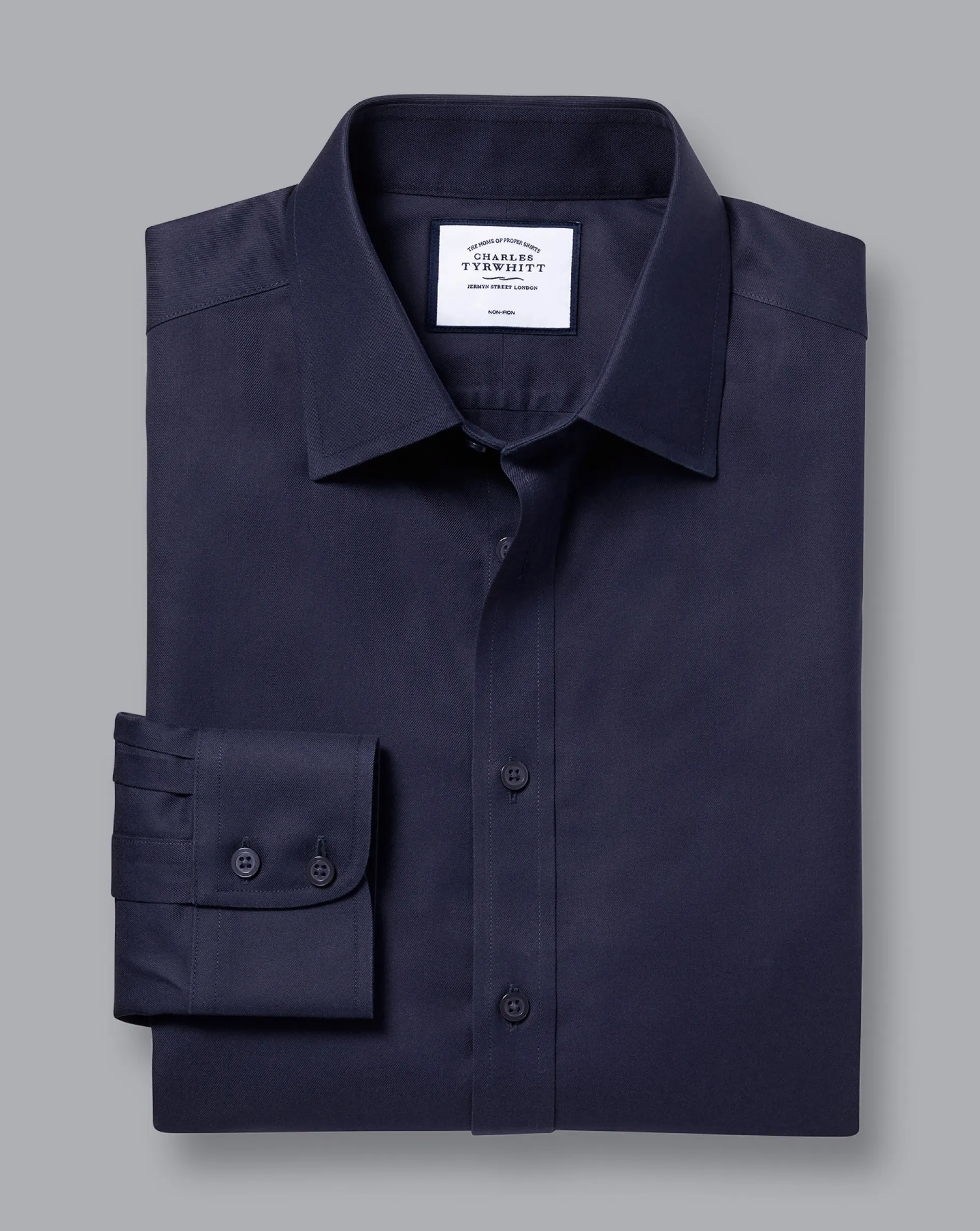 Fashion Charles Tyrwhitt Non-Iron Twill Shirt - Navy