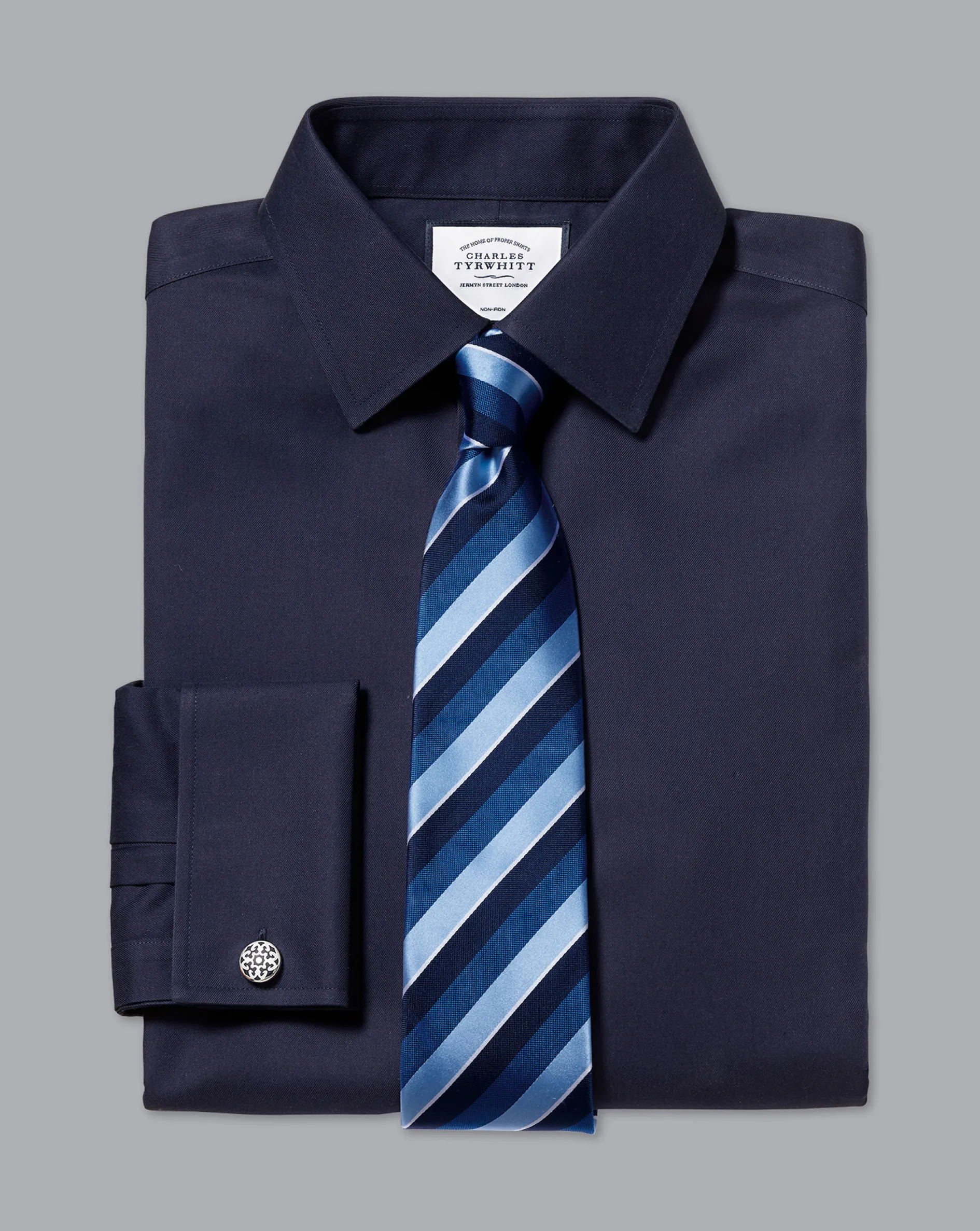 Fashion Charles Tyrwhitt Non-Iron Twill Shirt - Navy