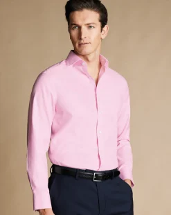 Cheap Charles Tyrwhitt Non-Iron Twill Shirt - Pink