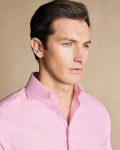 Cheap Charles Tyrwhitt Non-Iron Twill Shirt - Pink