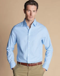 Cheap Charles Tyrwhitt Non-Iron Twill Shirt - Blue Sky