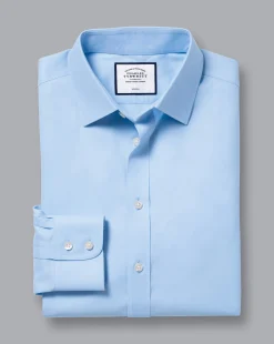 Cheap Charles Tyrwhitt Non-Iron Twill Shirt - Blue Sky