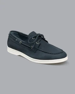 Fashion Charles Tyrwhitt Nubuck Boat Shoes - Steel Blue