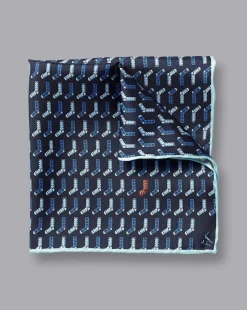 Sale Charles Tyrwhitt Odd Socks Print Pocket Square - Navy