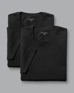 Best Charles Tyrwhitt 2-Pack Crew Neck Cotton T-Shirt - Black