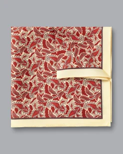 Fashion Charles Tyrwhitt Paisley Print Silk Pocket Square - Burnt Orange & Butter Burnt Orange & Butter