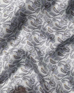 Cheap Charles Tyrwhitt Paisley Print Silk Pocket Square - Light Grey