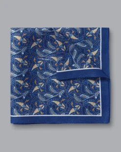 Sale Charles Tyrwhitt Paisley Print Silk Pocket Square - Cobalt Blue