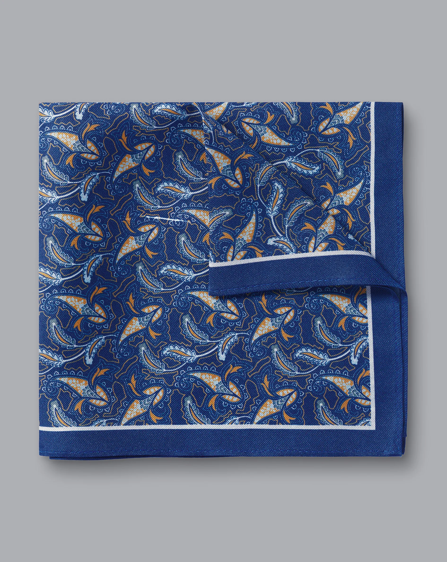 Sale Charles Tyrwhitt Paisley Print Silk Pocket Square - Cobalt Blue