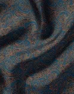 Hot Charles Tyrwhitt Paisley Print Silk Pocket Square - Blue Dark Turquoise