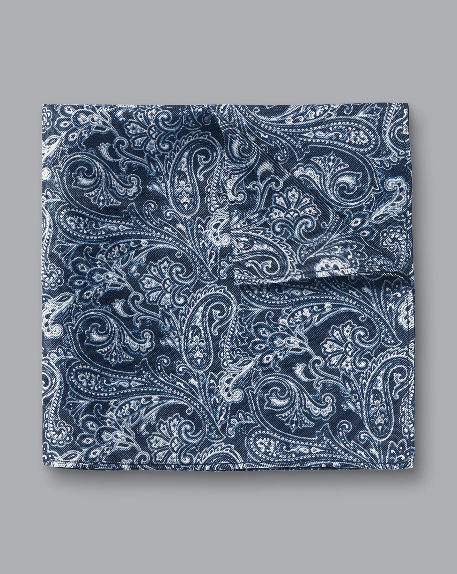 Fashion Charles Tyrwhitt Paisley Print Silk Pocket Square - Blue Indigo