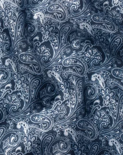 Fashion Charles Tyrwhitt Paisley Print Silk Pocket Square - Blue Indigo