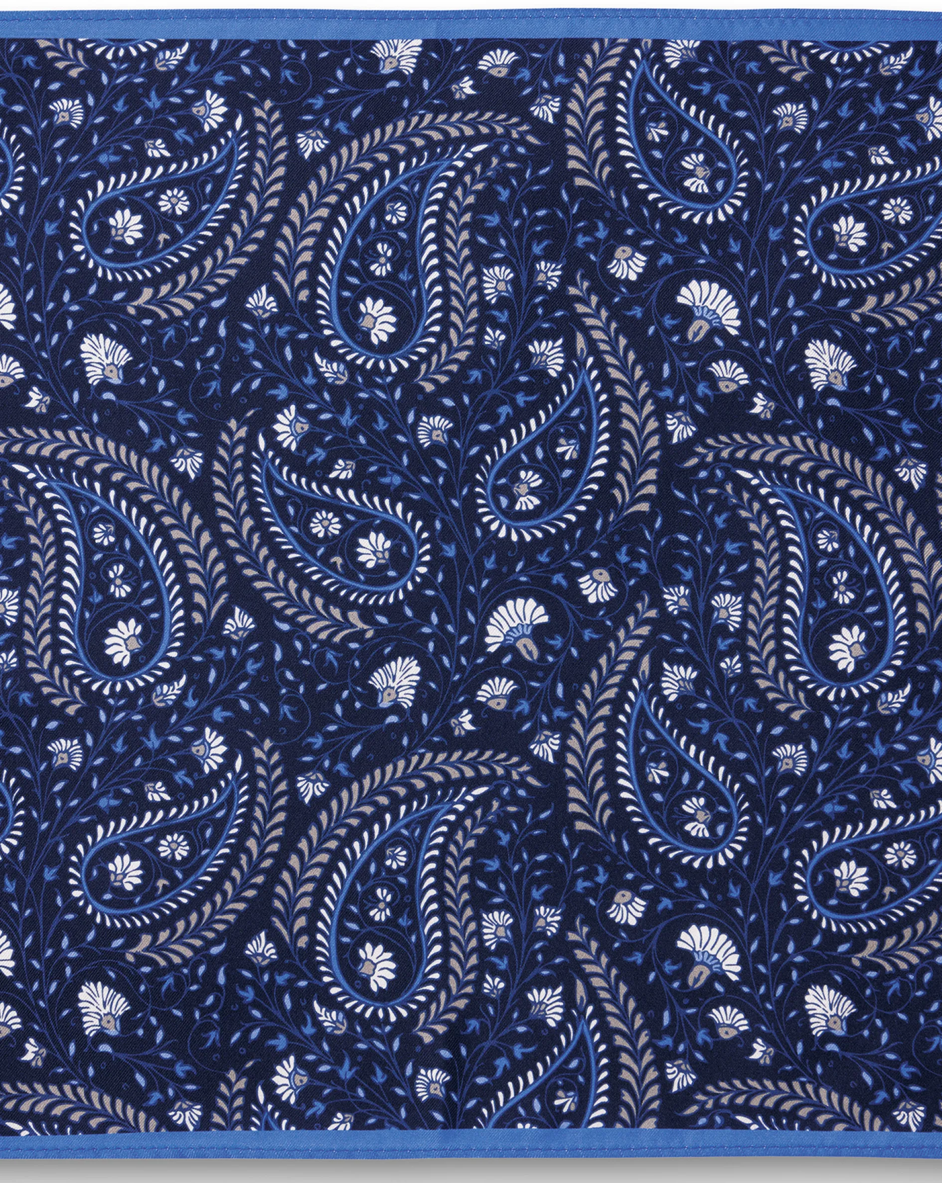 Best Charles Tyrwhitt Paisley Silk Pocket Square - Navy & Ocean Blue Navy and Blue