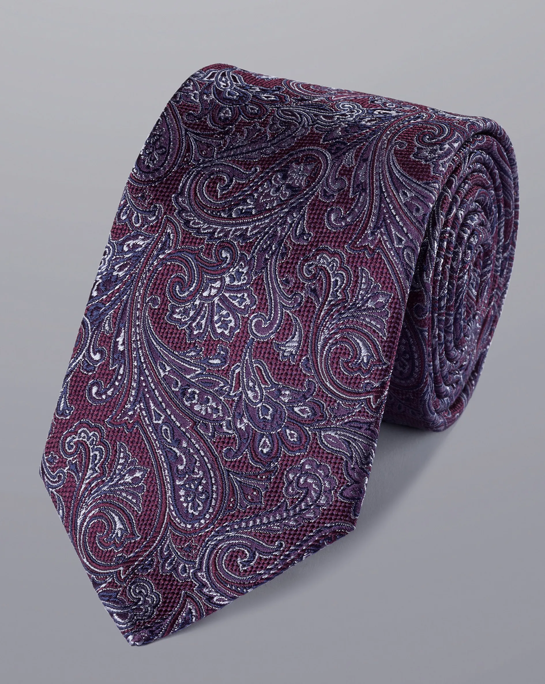 Outlet Charles Tyrwhitt Paisley Silk Tie - Blackberry Purple