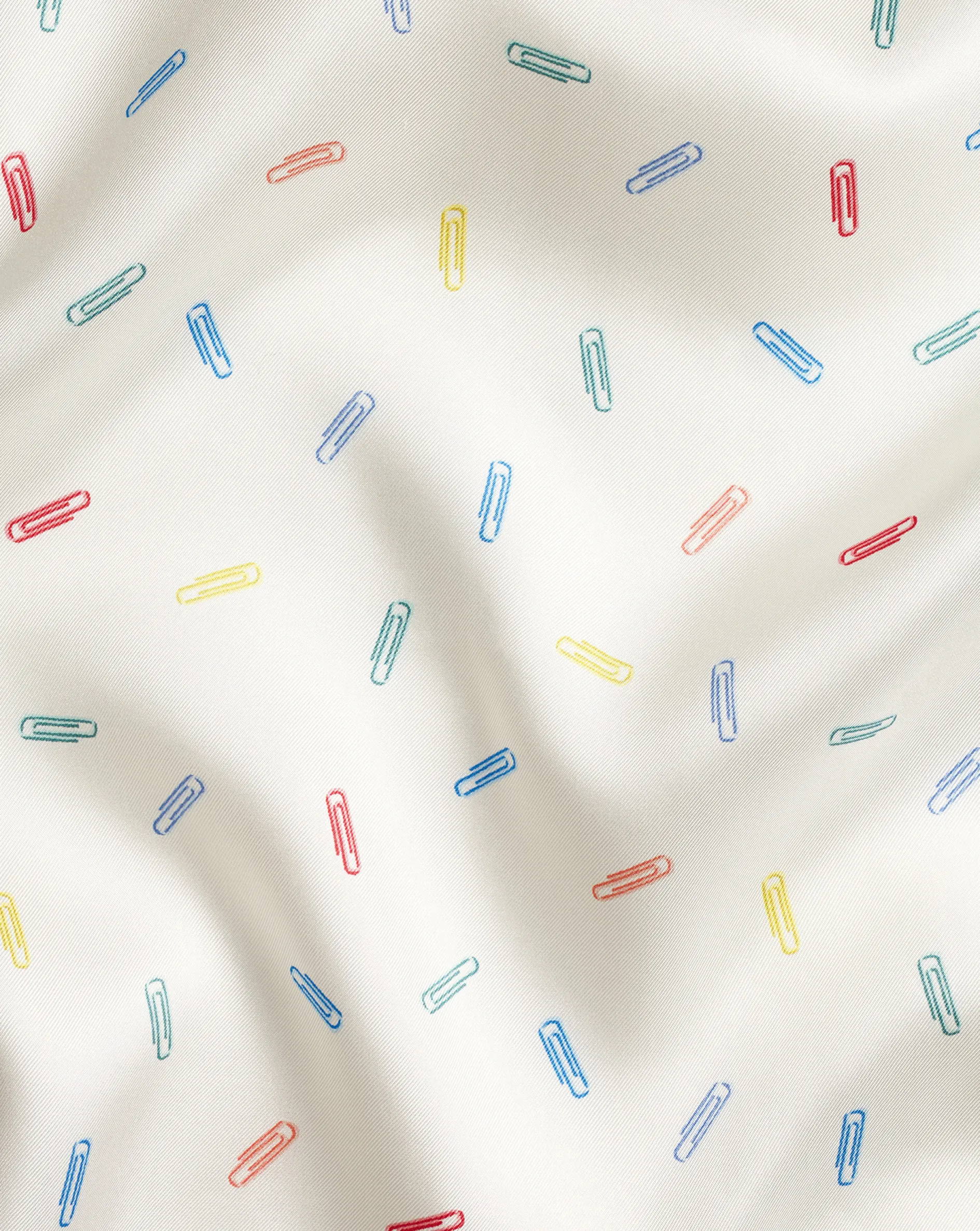 New Charles Tyrwhitt Paper Clip Print Pocket Square - Ivory Multi