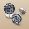 Discount Charles Tyrwhitt Patterned Enamel Cufflinks - Navy
