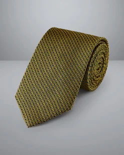 Clearance Charles Tyrwhitt Patterned Silk Tie - Gold