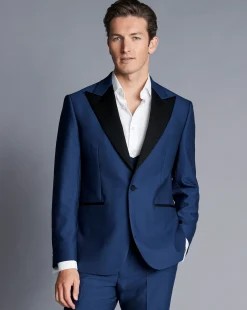 Discount Charles Tyrwhitt Peak Lapel Dinner Suit Jacket - Royal Blue