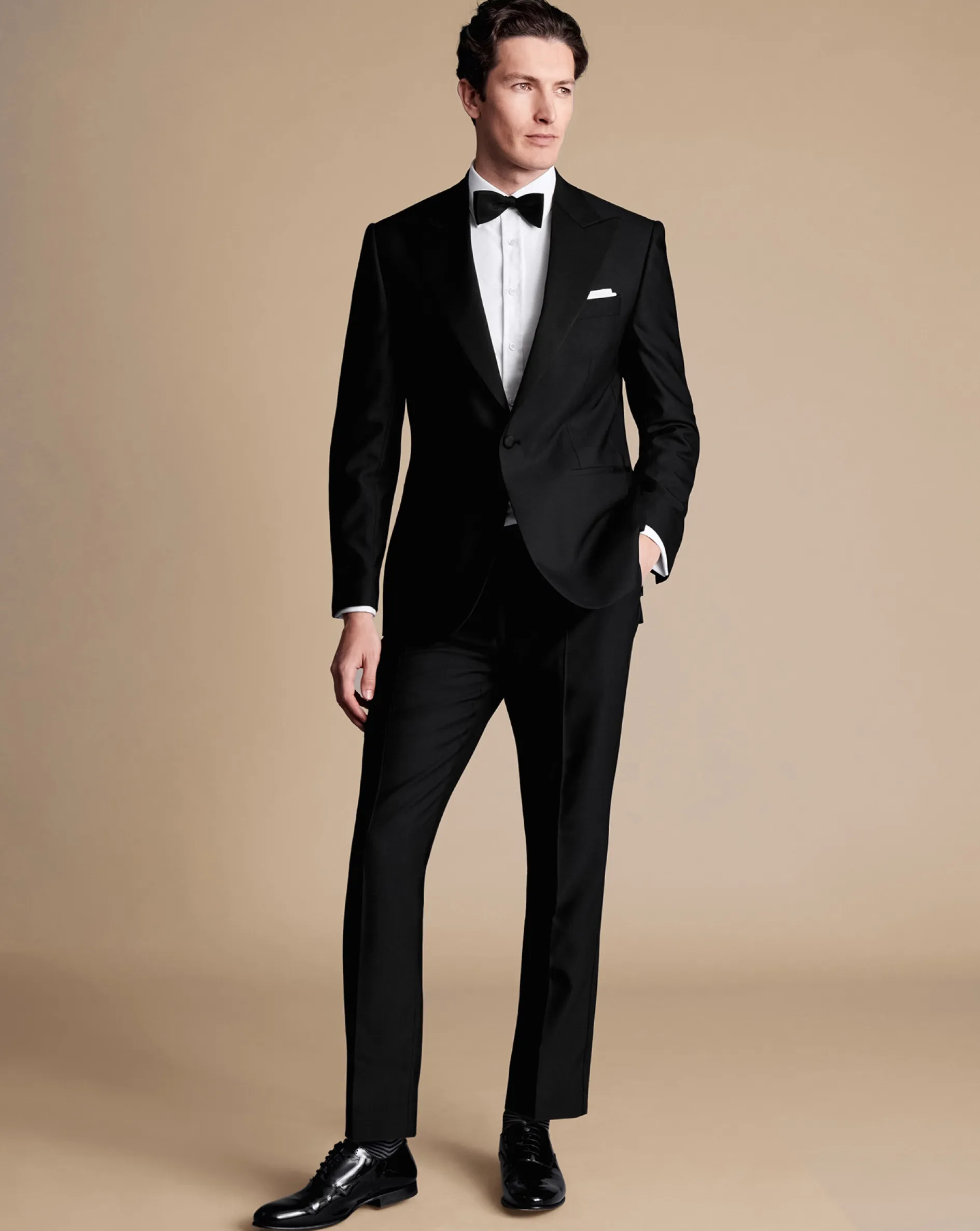 Cheap Charles Tyrwhitt Peak Lapel Tuxedo Jacket - Black