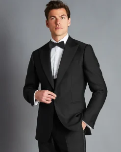 Store Charles Tyrwhitt Peak Lapel Tuxedo Jacket - Black