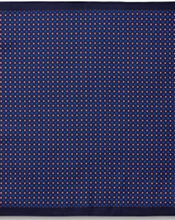 Discount Charles Tyrwhitt Petrol Blue & Pink Mini Floral Silk Pocket Square