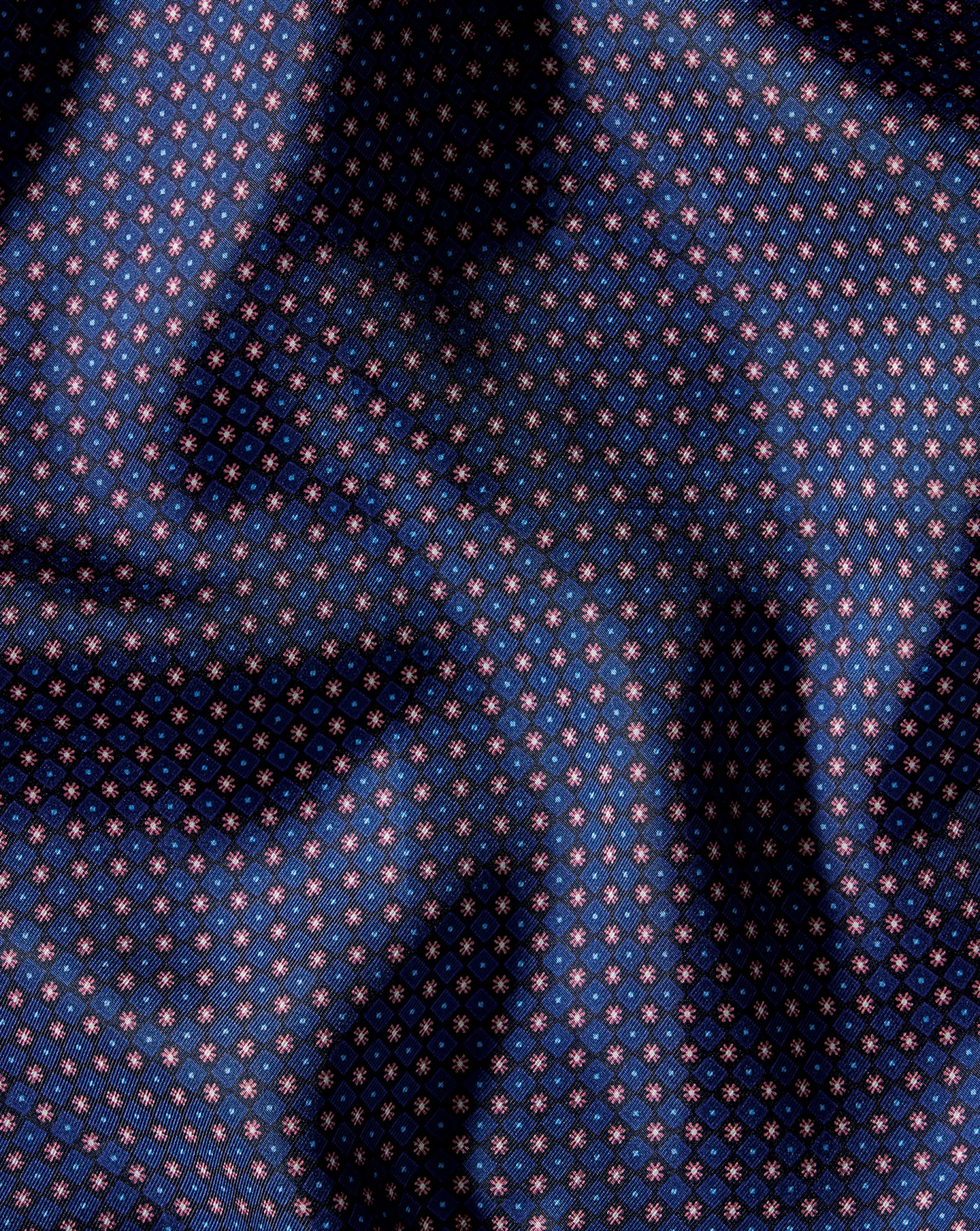 Discount Charles Tyrwhitt Petrol Blue & Pink Mini Floral Silk Pocket Square