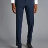 Sale Charles Tyrwhitt Pindot Travel Suit Pants - French Blue