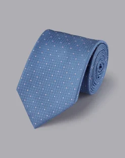Cheap Charles Tyrwhitt Polka Dot Silk Tie - Indigo Blue