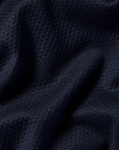 Store Charles Tyrwhitt Popcorn Textured Tyrwhitt Cool Quarter Zip Polo - Navy