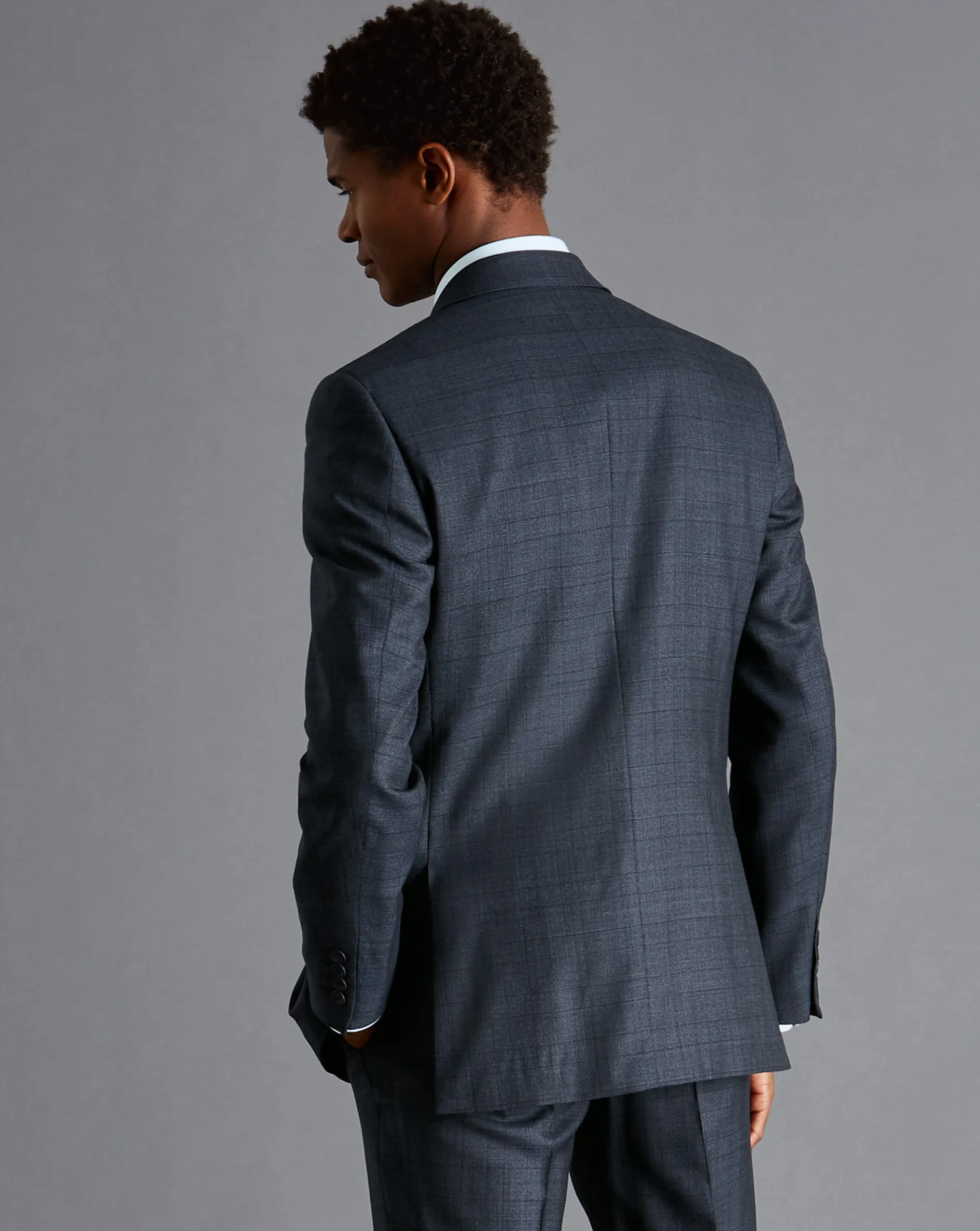 Store Charles Tyrwhitt Prince of Wales Check Suit Jacket - Steel Blue