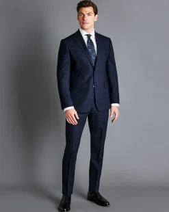 Online Charles Tyrwhitt Prince of Wales Check Suit Jacket - French Blue