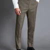 Clearance Charles Tyrwhitt Prince of Wales Check Suit Pants - Oatmeal