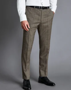 Clearance Charles Tyrwhitt Prince of Wales Check Suit Pants - Oatmeal