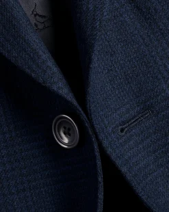 Best Charles Tyrwhitt Prince Of Wales Wool Overcoat - Navy