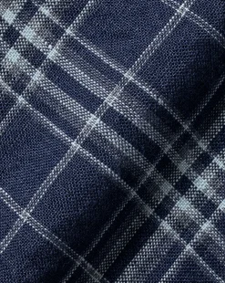 Best Charles Tyrwhitt Pure Linen Check Shirt - French Blue