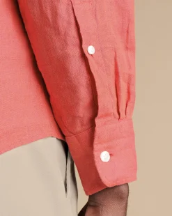 Cheap Charles Tyrwhitt Pure Linen Shirt - Coral Pink