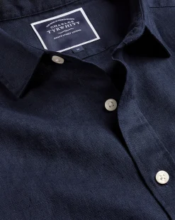 Fashion Charles Tyrwhitt Pure Linen Shirt - Navy