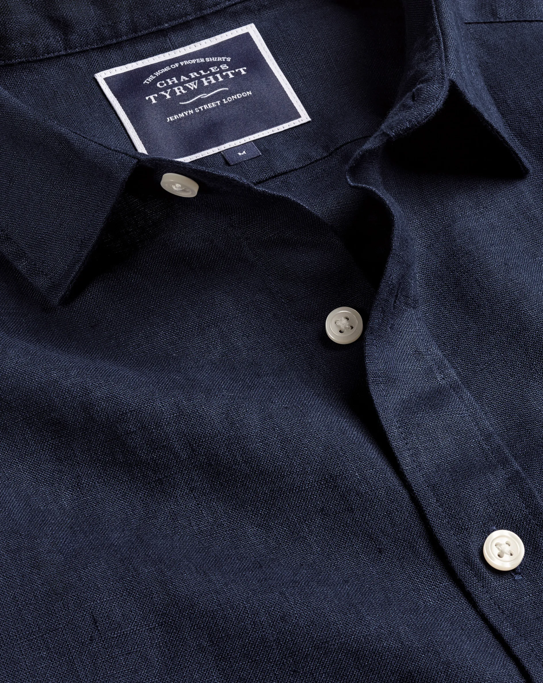 Fashion Charles Tyrwhitt Pure Linen Shirt - Navy
