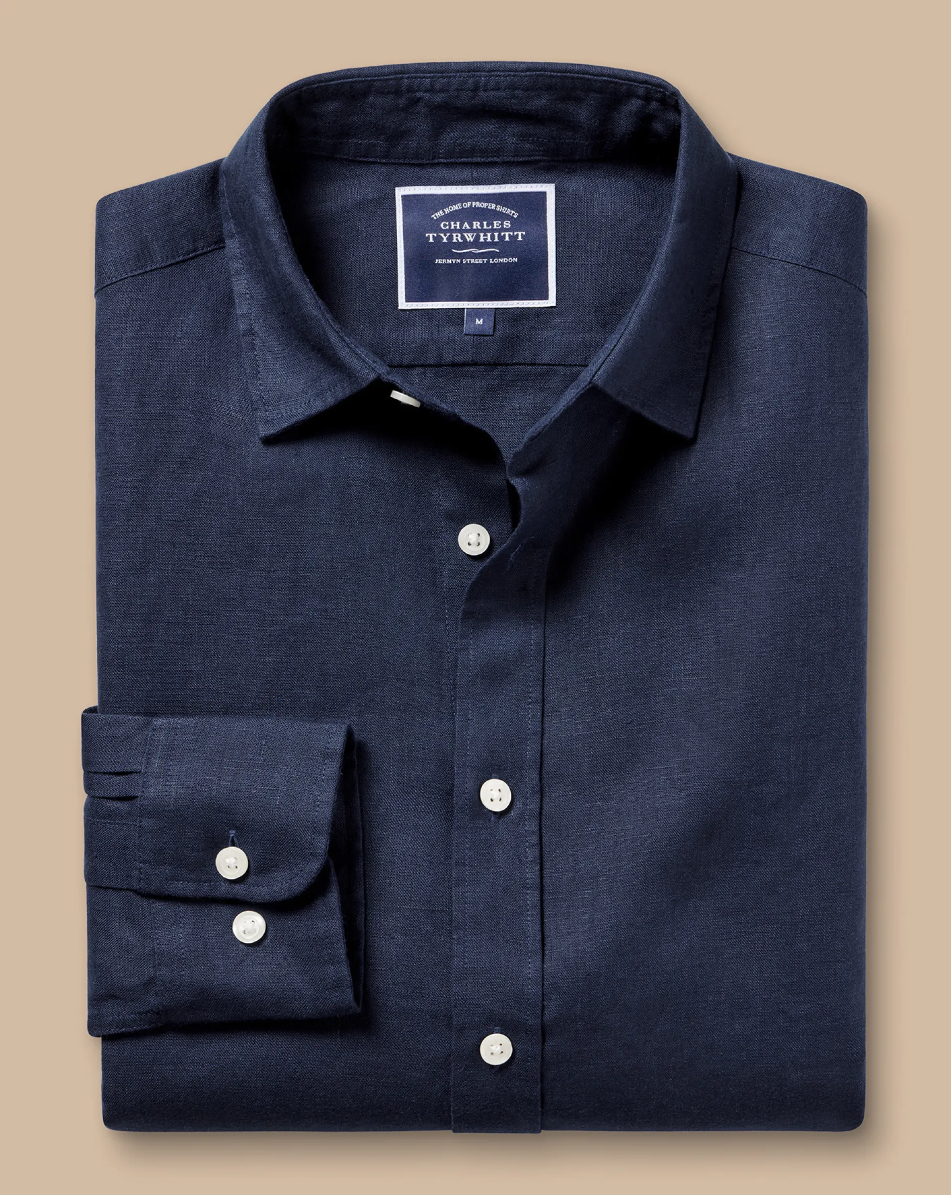 Fashion Charles Tyrwhitt Pure Linen Shirt - Navy
